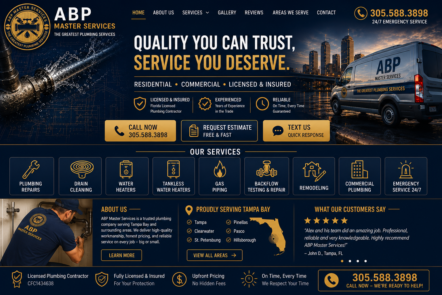 ABP Master Services plumbing company